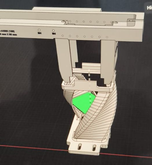 Modelo en computador de una pieza con un sinfín